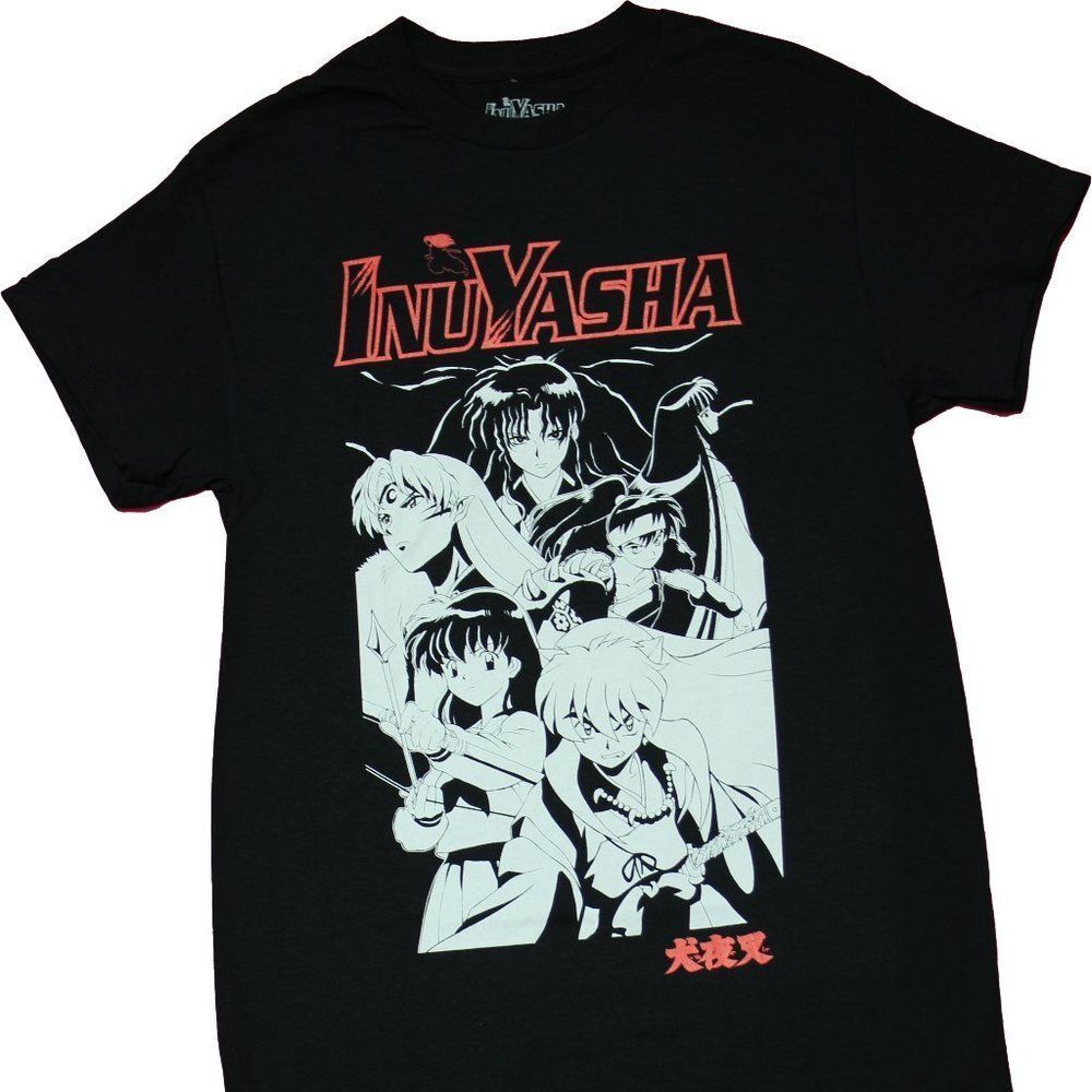 INUYASHA Anime Graphic Short Sleeve Tee Shirt (Adult L) BLACK - NEW!!!